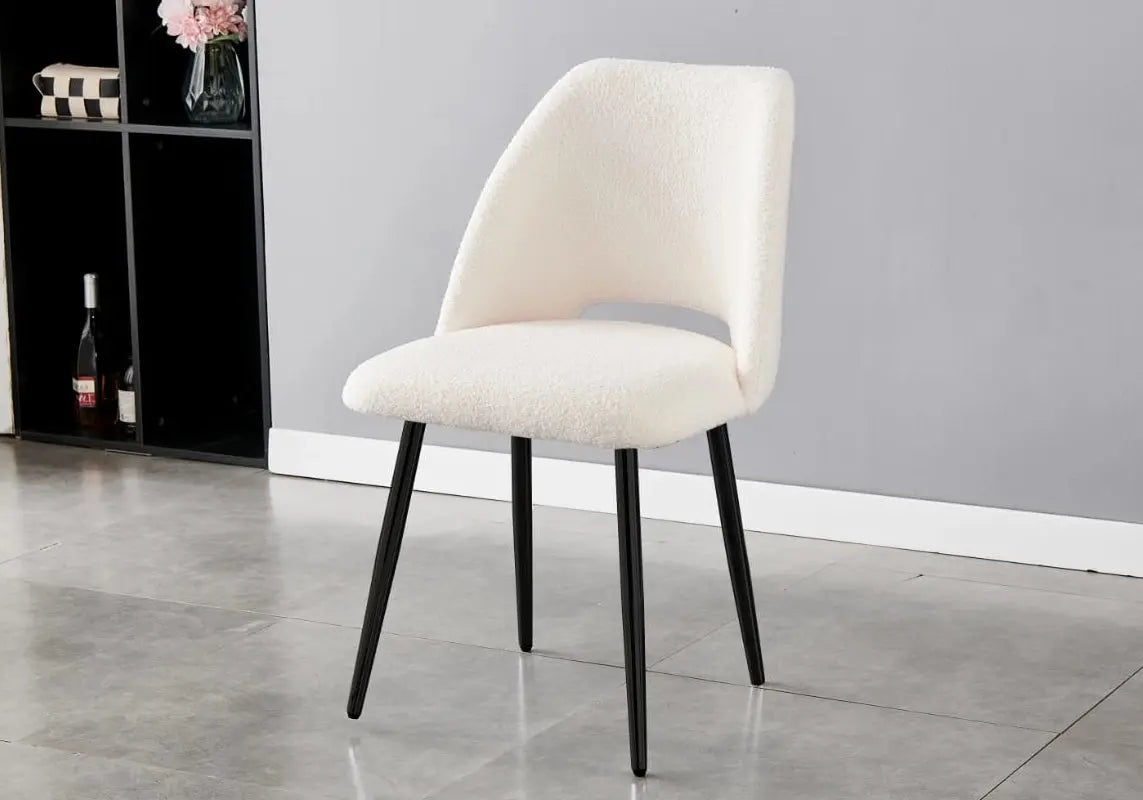 Ensemble table chaise noire marbre blanc LYLY New Design