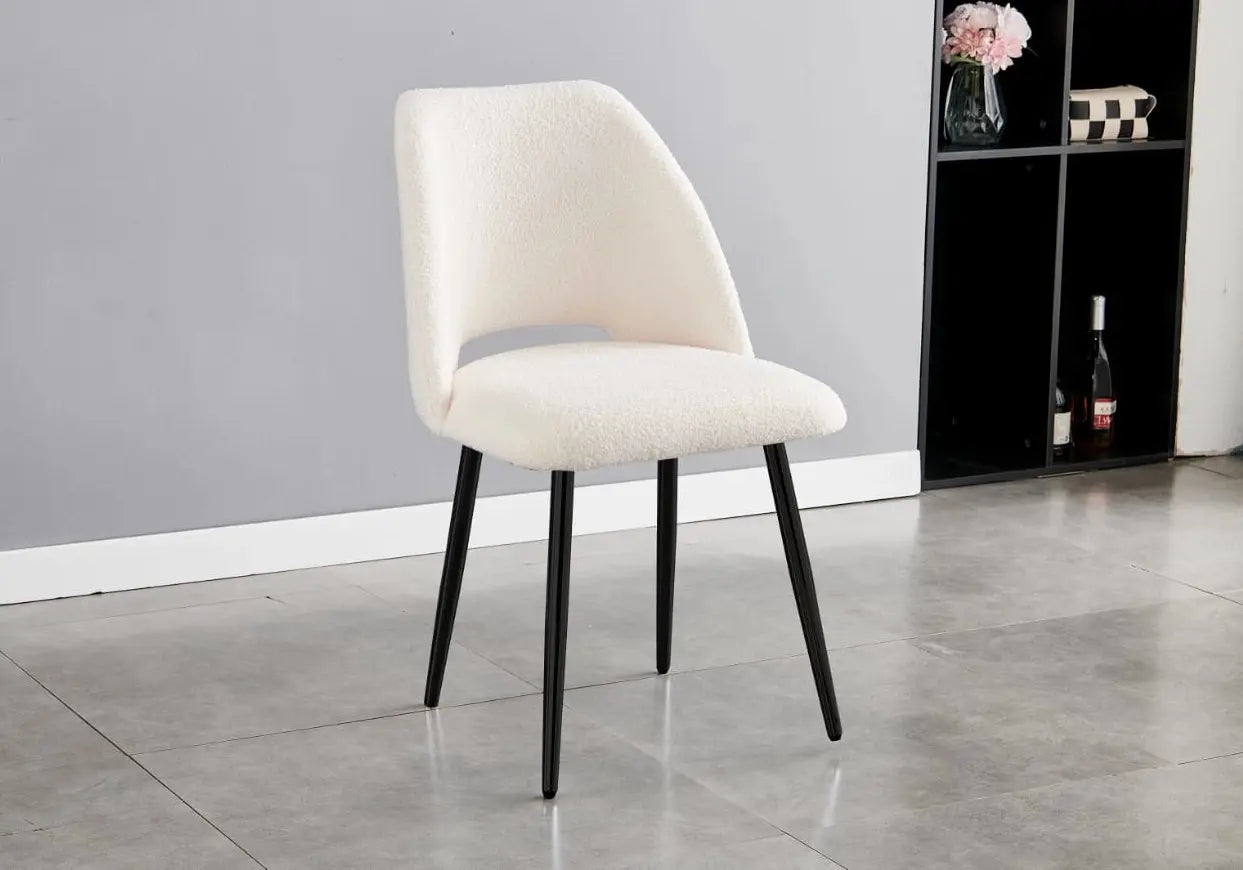 Ensemble table chaise noire marbre blanc LYLY New Design