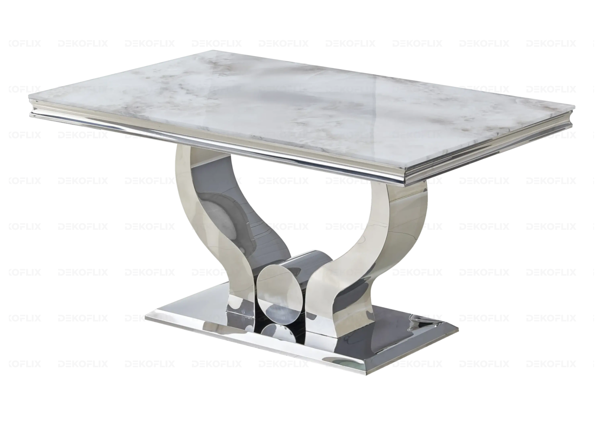 Ensemble table marbre beige et chaises gris NEA New Design