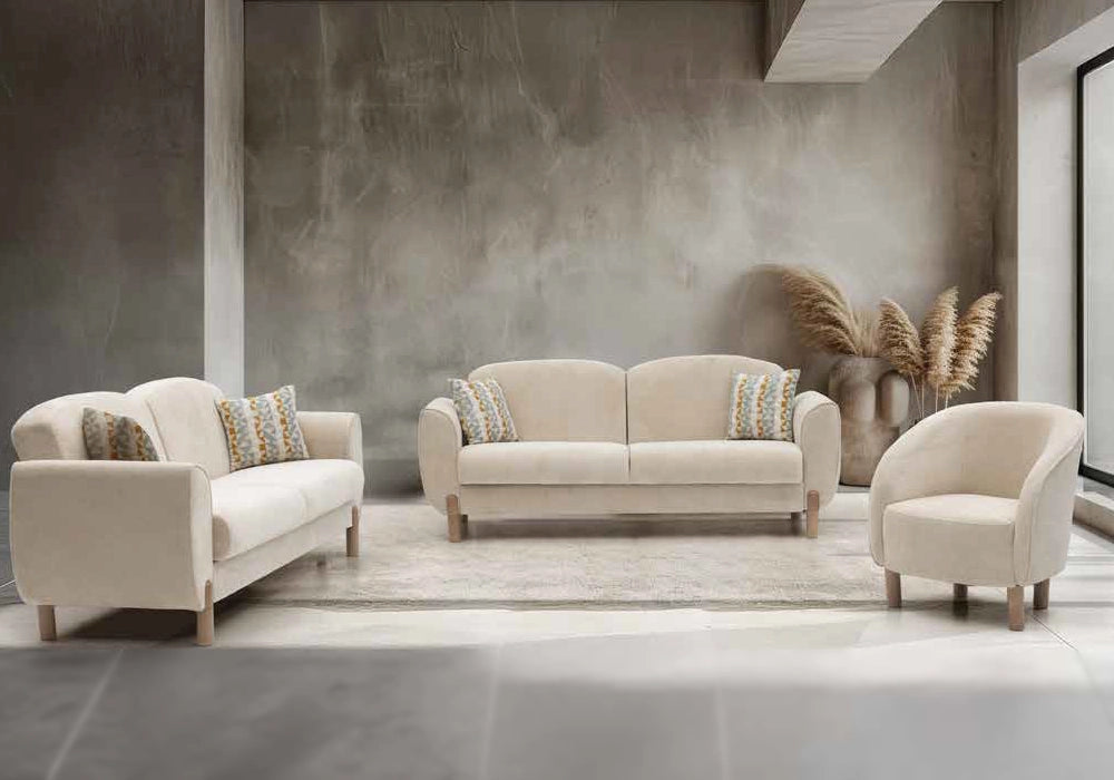 Ensemble canapés 3+2+1 beige avec lit et coffre – BOHEM