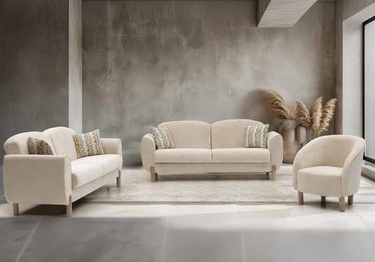 Ensemble canapés 3+2+1 beige avec lit et coffre – BOHEM