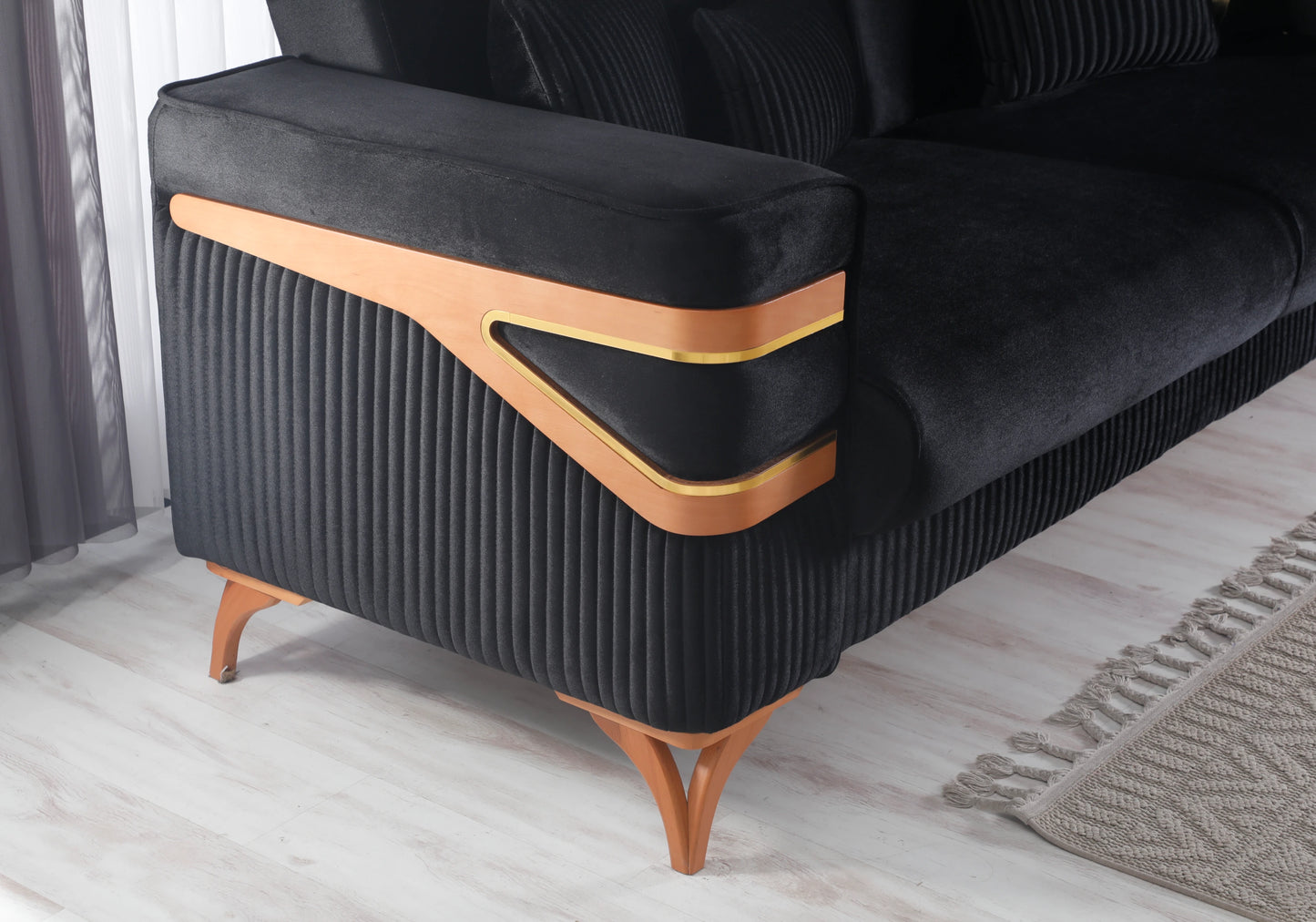 Ensemble canapés 3+2+1 design anthracite – ORIVA