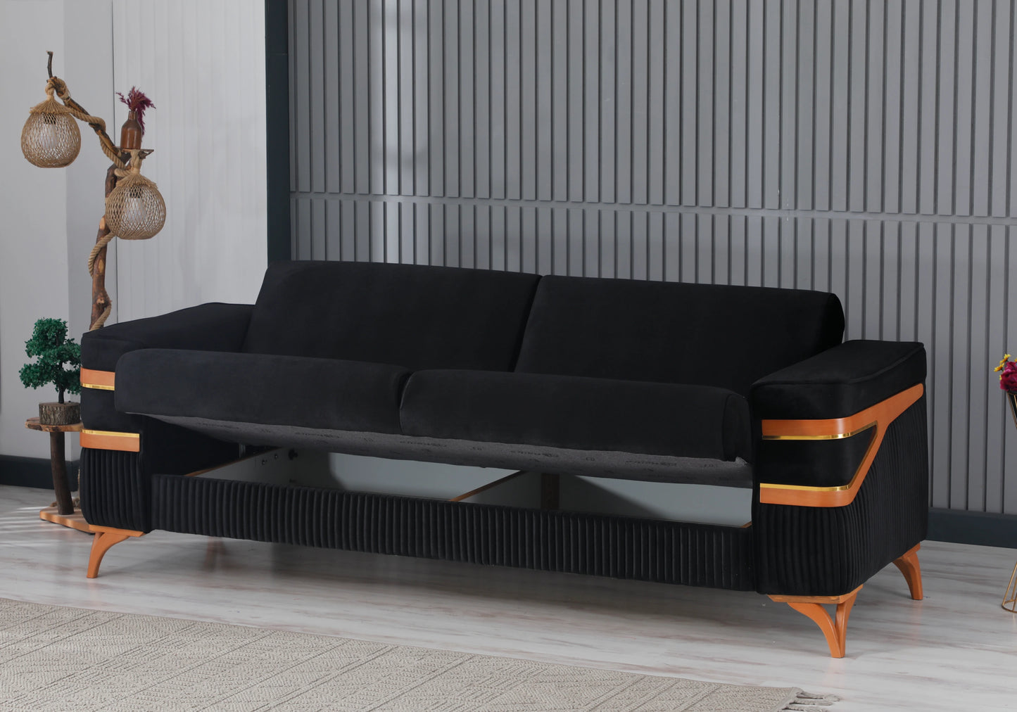 Ensemble canapés 3+2+1 design anthracite – ORIVA