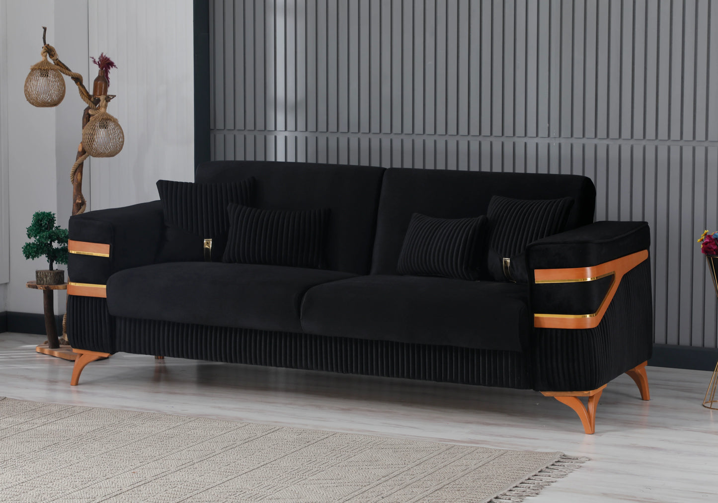 Ensemble canapés 3+2+1 design anthracite – ORIVA