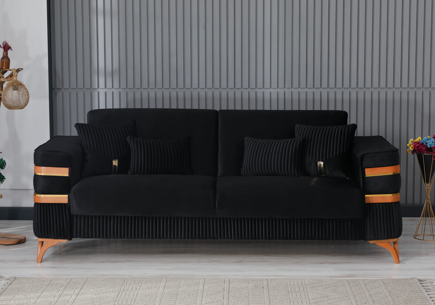 Ensemble canapés 3+2+1 design anthracite – ORIVA