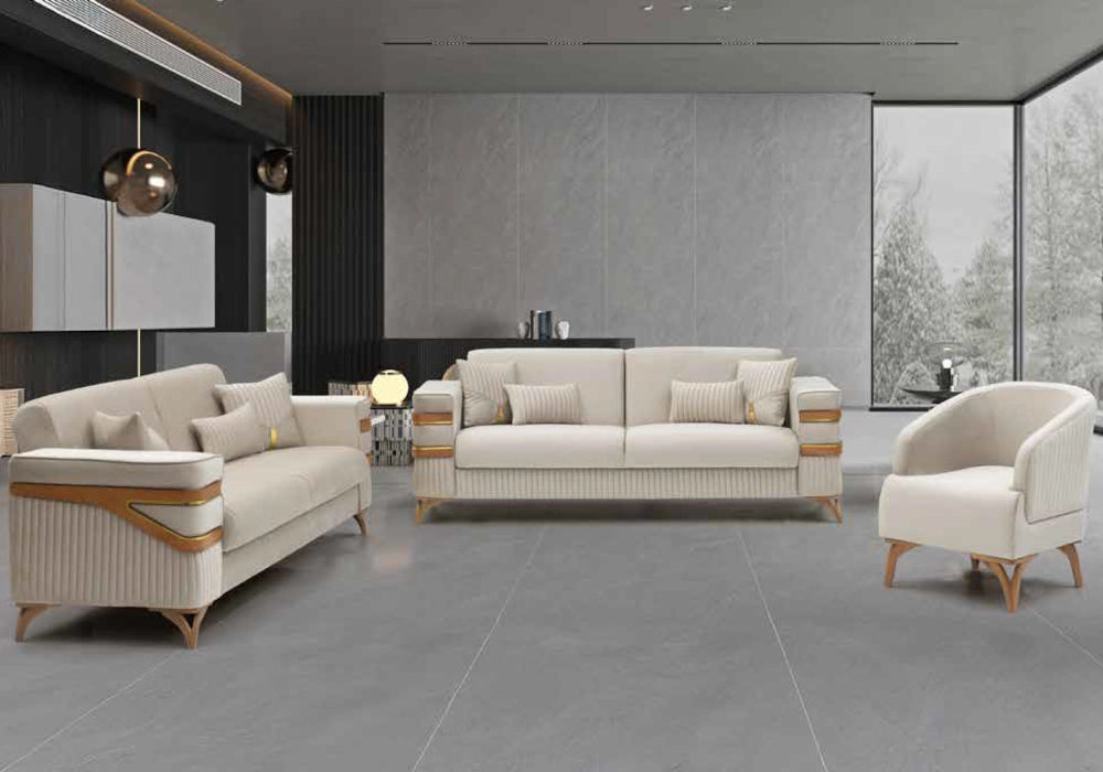 Ensemble canapés 3+2+1 design beige – ORIVA