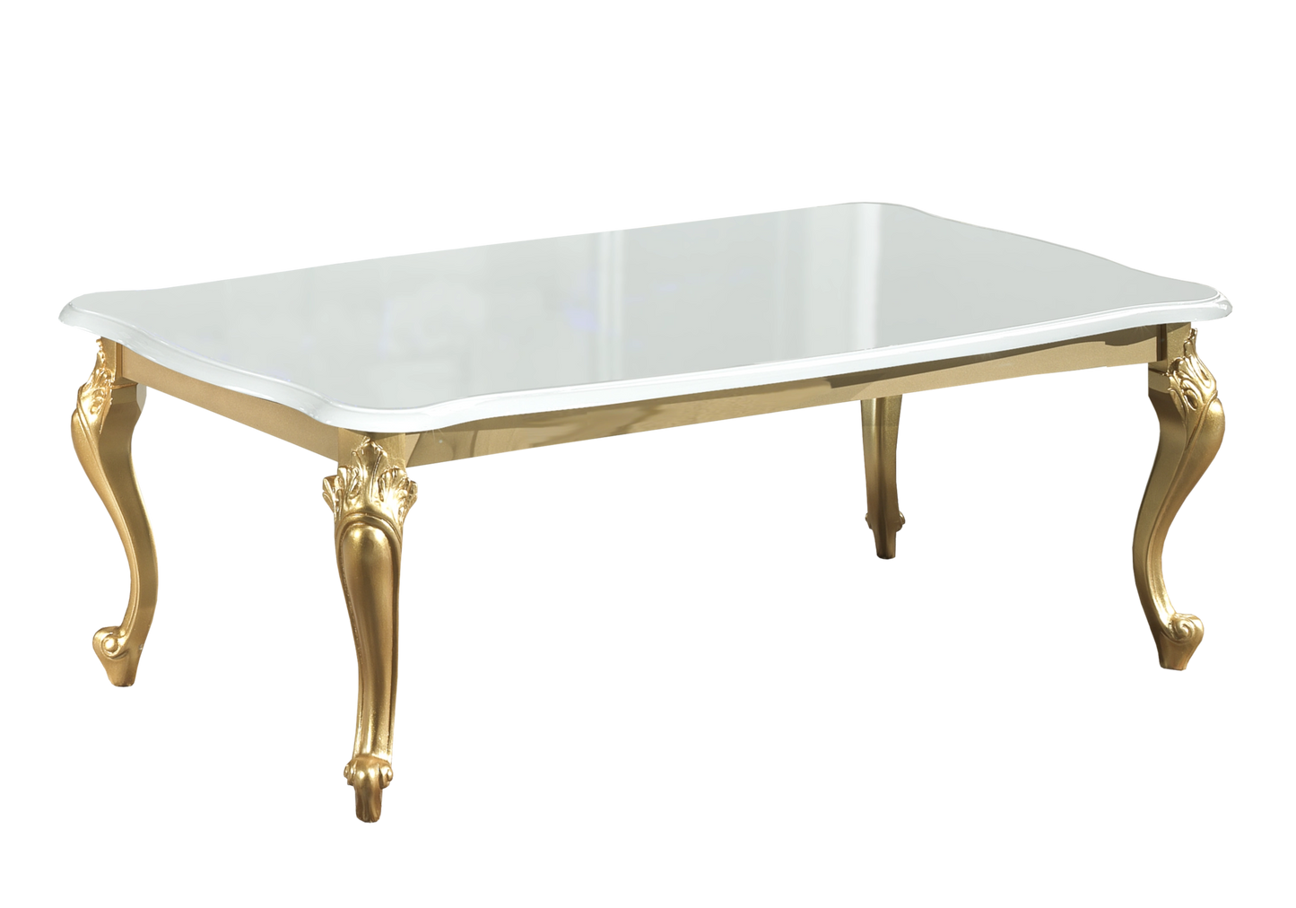 Ensemble meuble TV baroque blanc doré - ROSA