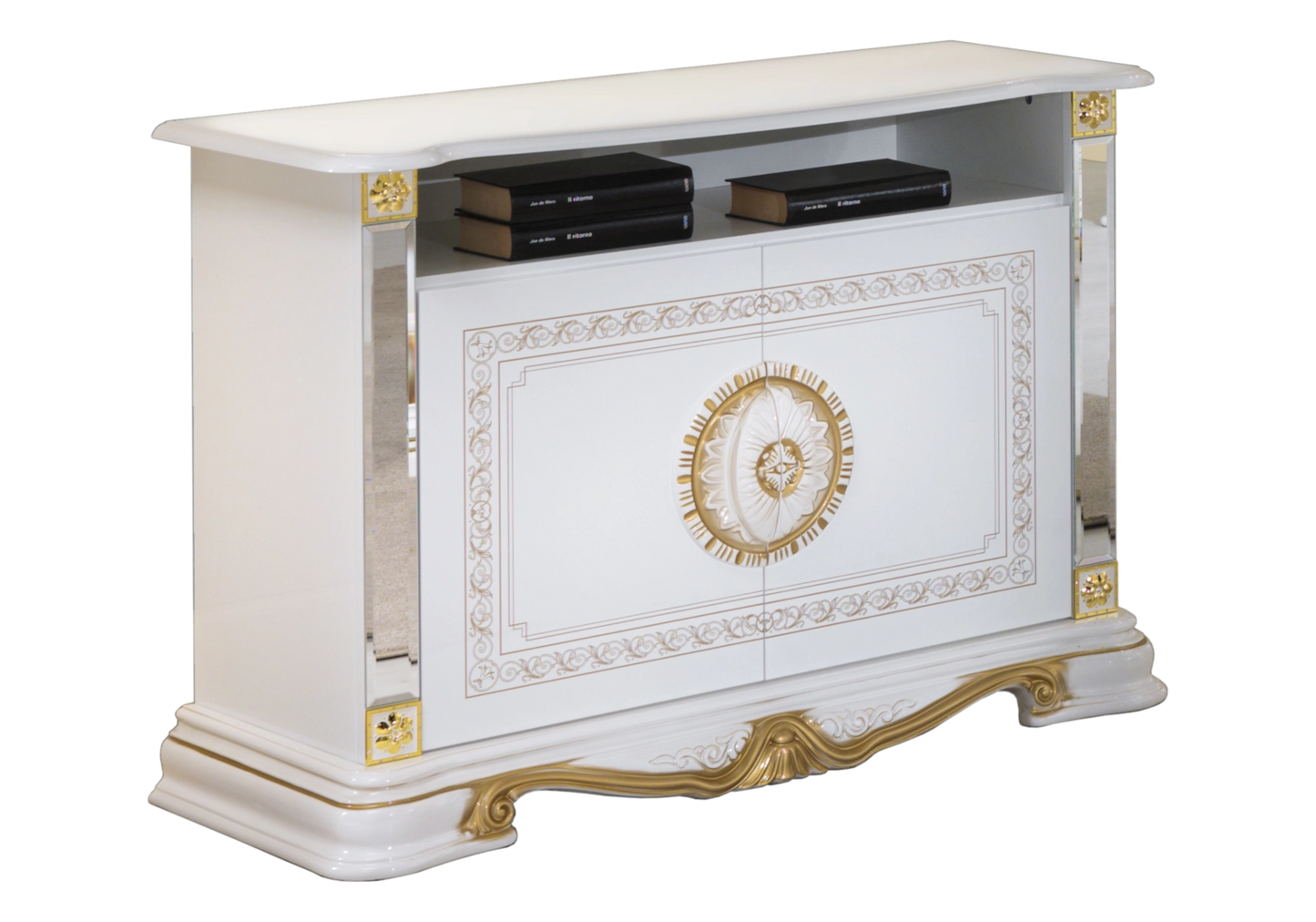 Ensemble meubles de salon baroque blanc doré - NOBILE