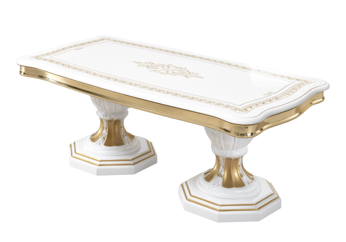 Ensemble meubles de salon baroque blanc doré - NOBILE