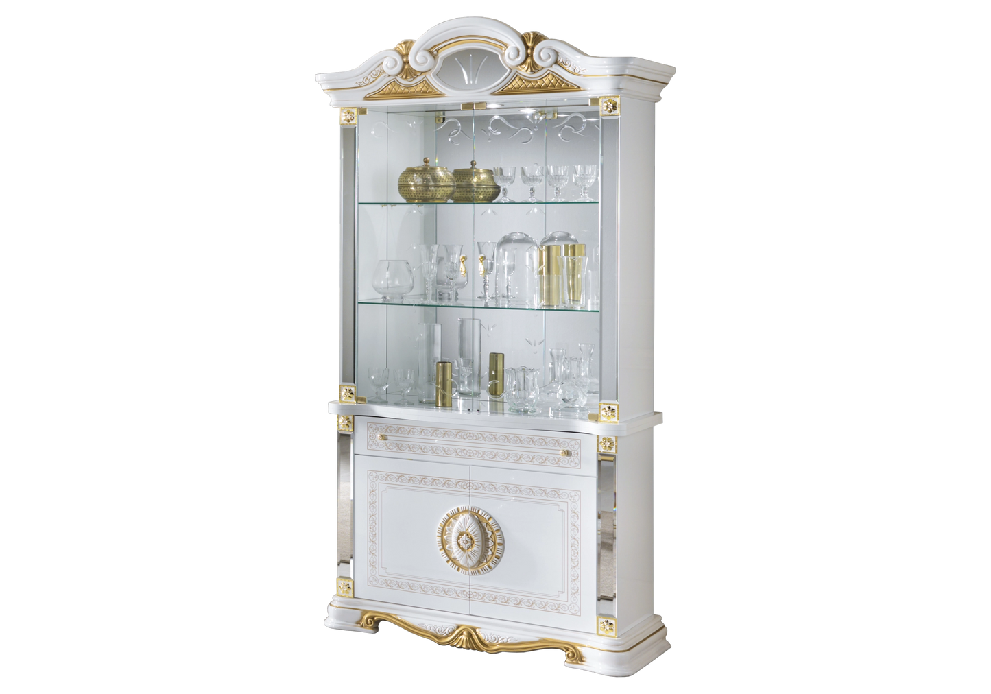 Ensemble meubles de salon baroque blanc doré - NOBILE