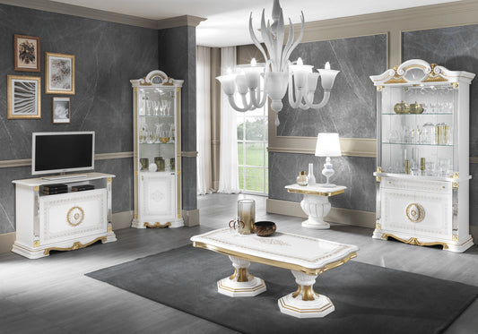 Ensemble meubles de salon baroque blanc doré - NOBILE