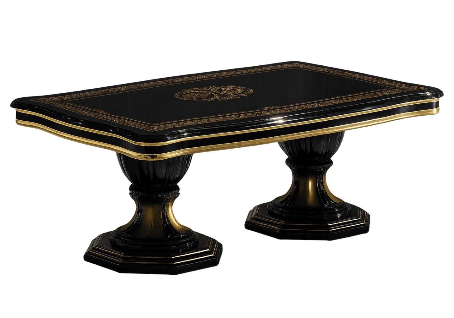 Ensemble meubles de salon baroque noir doré - NOBILE