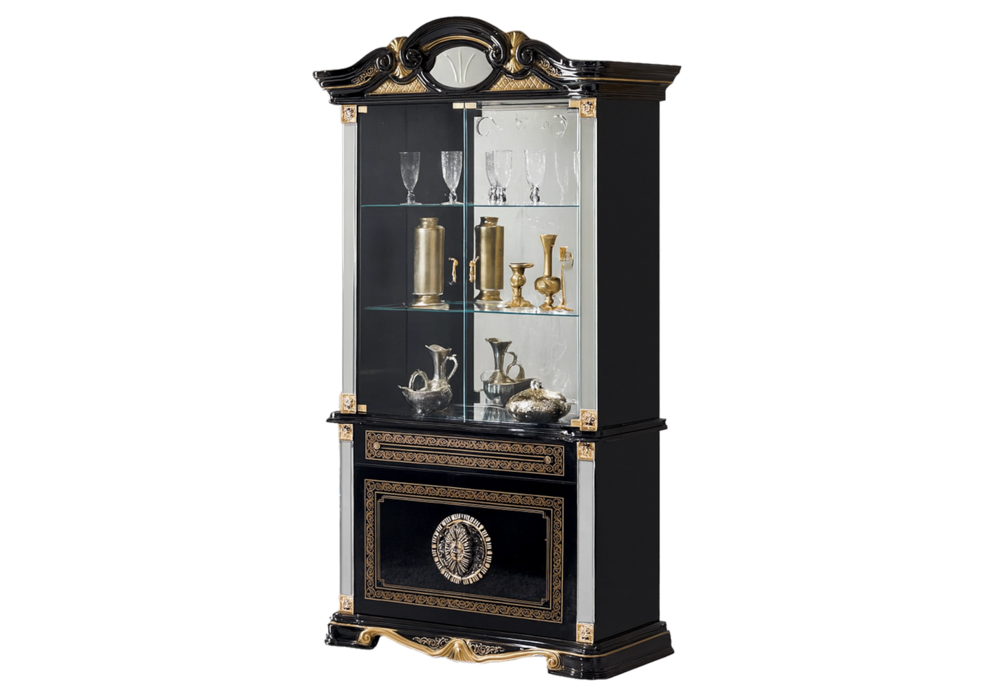 Ensemble meubles de salon baroque noir doré - NOBILE