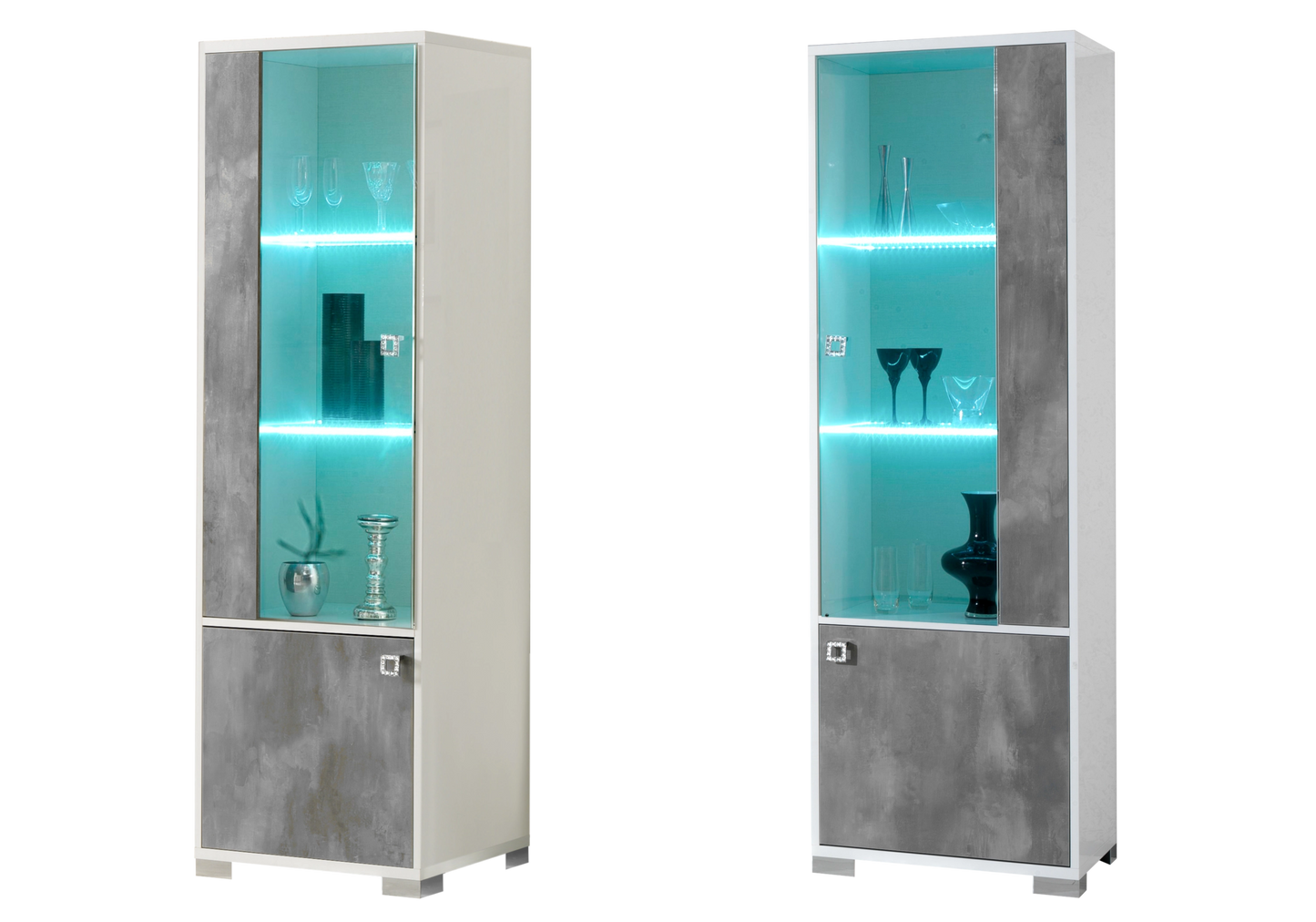 Salle à manger laquée effet béton gris – SARAH