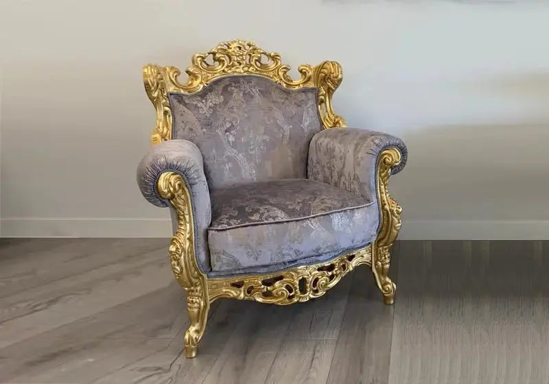 Fauteuil baroque doré gris LUCY S.T. Italy