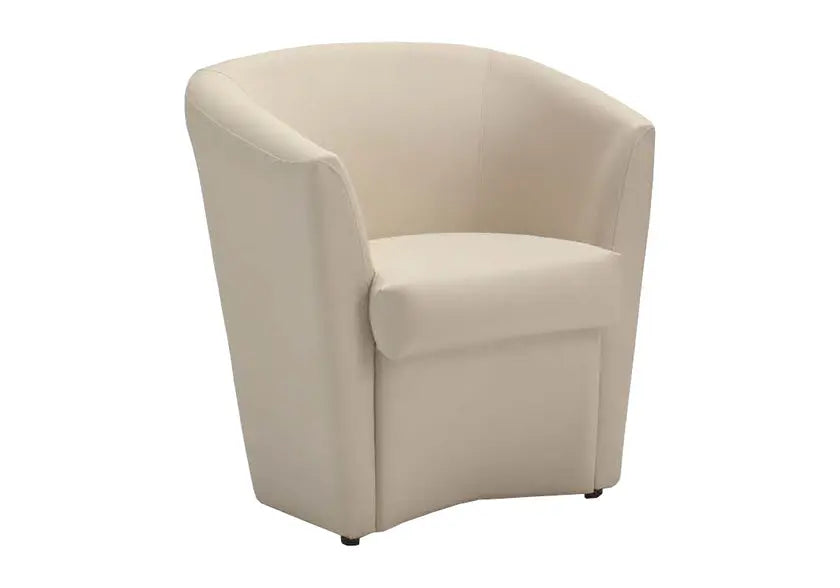 Fauteuil cabriolet cuir crème ALIX Made in Italy