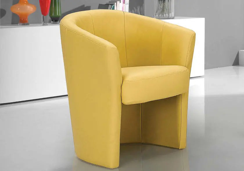 Fauteuil cabriolet cuir jaune ANTOINE Made in Italy