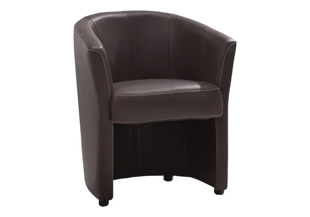 Fauteuil cabriolet cuir marron ANTOINE Made in Italy