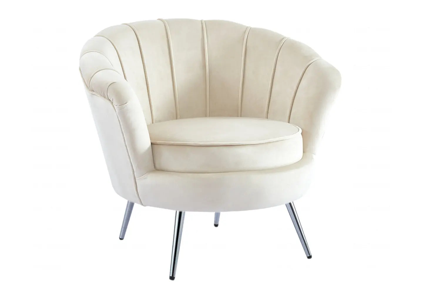 Fauteuil coquillage velours beige NYMEA New Design