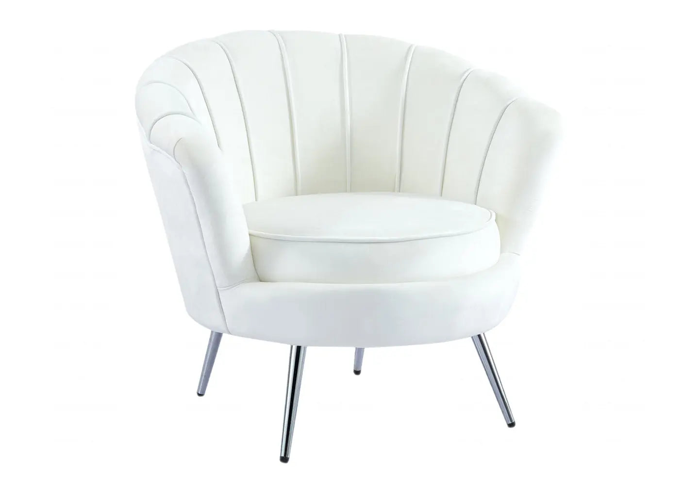 Fauteuil coquillage velours écru NYMEA New Design