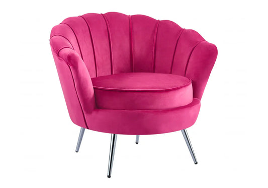 Fauteuil coquillage velours fuchsia NYMEA New Design