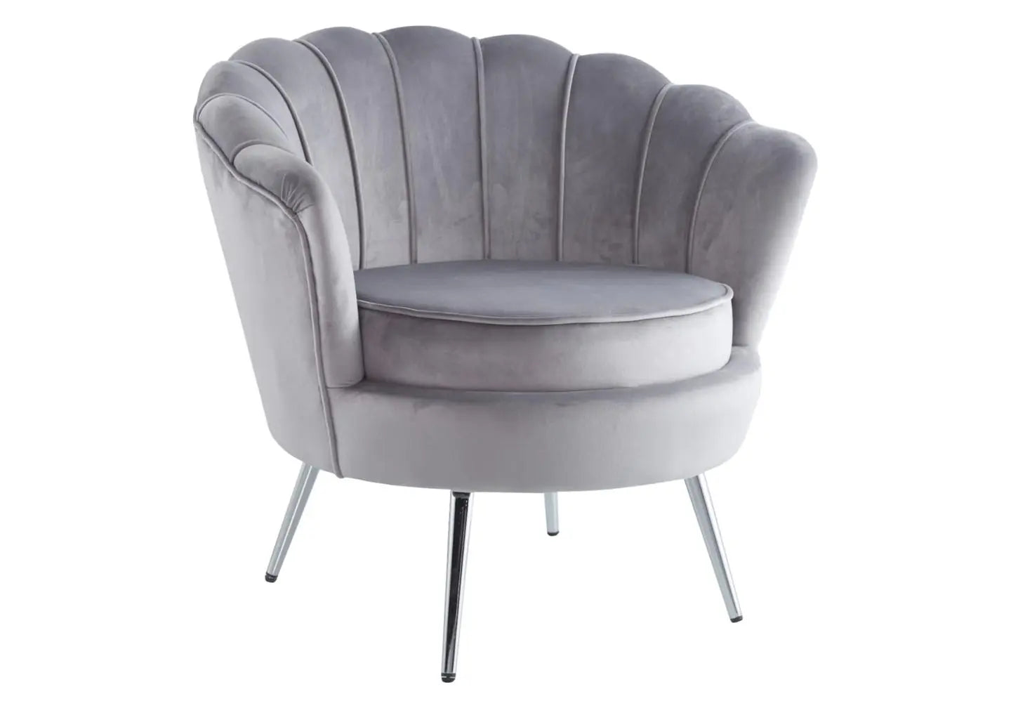 Fauteuil coquillage velours gris NYMEA New Design
