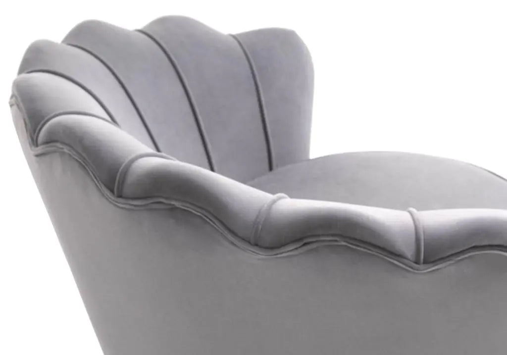 Fauteuil coquillage velours gris NYMEA New Design
