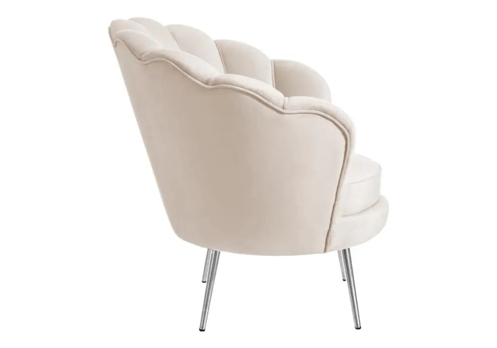 Fauteuil coquillage velours moka NYMEA New Design