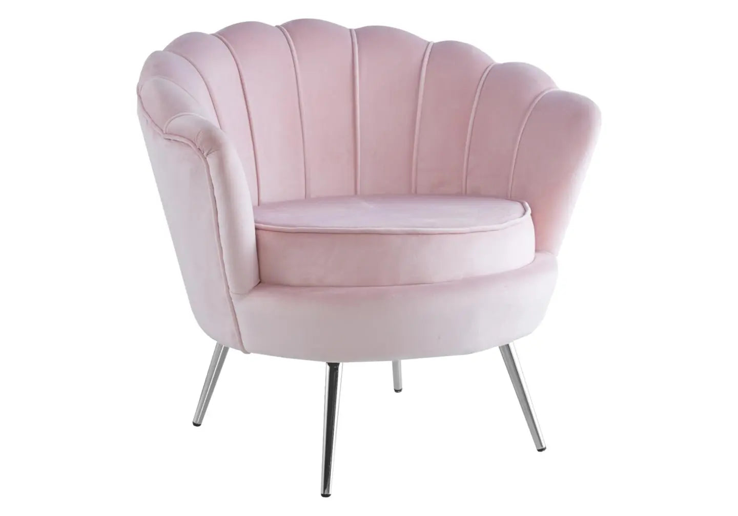 Fauteuil coquillage velours rose NYMEA New Design