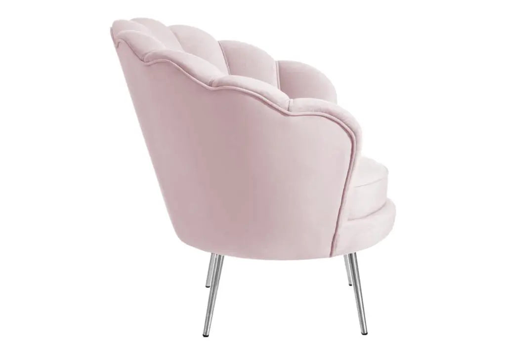 Fauteuil coquillage velours rose NYMEA New Design