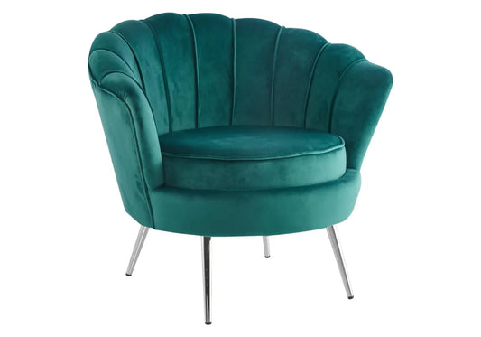 Fauteuil coquillage velours vert NYMEA New Design