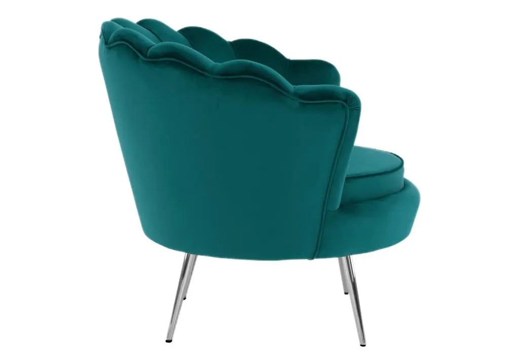 Fauteuil coquillage velours vert NYMEA New Design