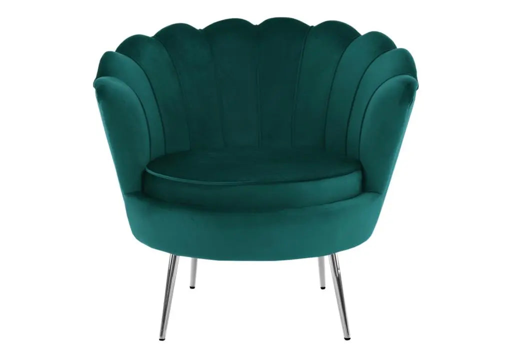 Fauteuil coquillage velours vert NYMEA New Design