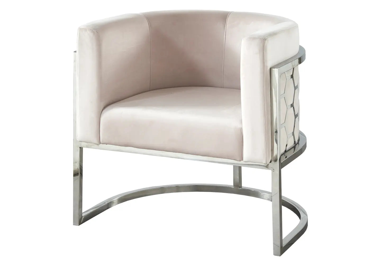 Fauteuil design chromé beige ALVO New Design