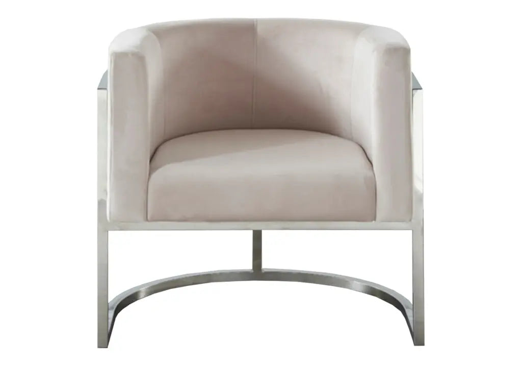 Fauteuil design chromé beige ALVO New Design