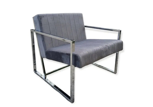 Fauteuil design velours gris GEVA New Design