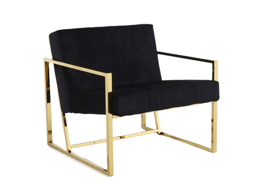Fauteuil doré velours noir GEVA New Design