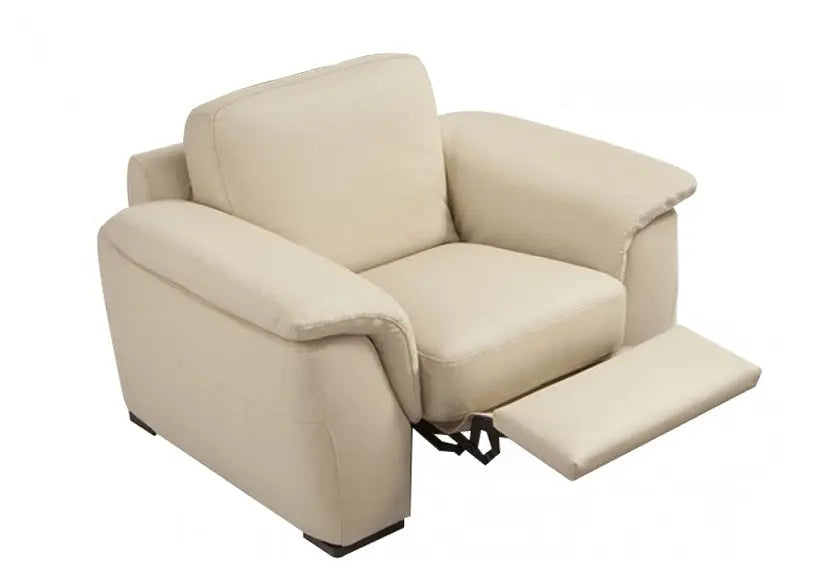 Fauteuil relax cuir crème JADE Made in Italy