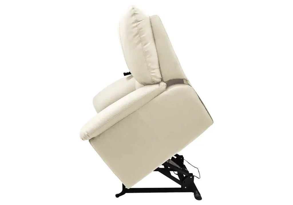 Fauteuil relax releveur cuir crème CARL Made in Italy