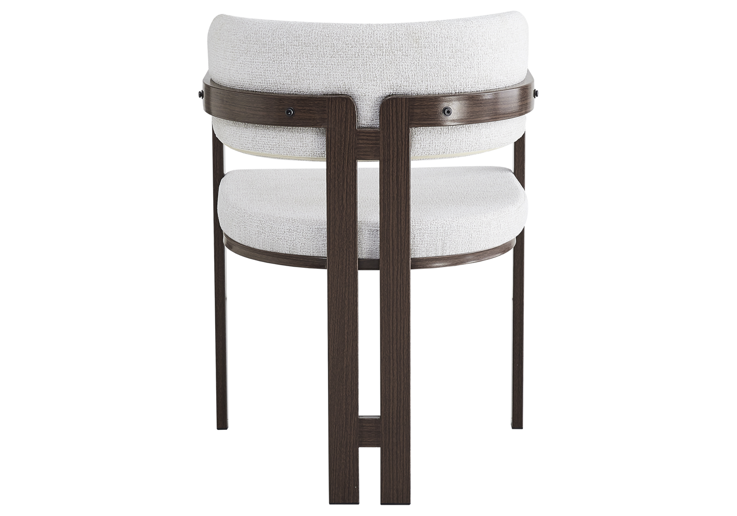 Fauteuil de table bouclé beige bois noyer – Lyra x2