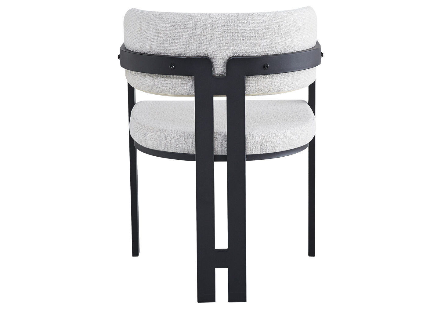 Fauteuil de table bouclé beige pieds noirs – Lyra x2