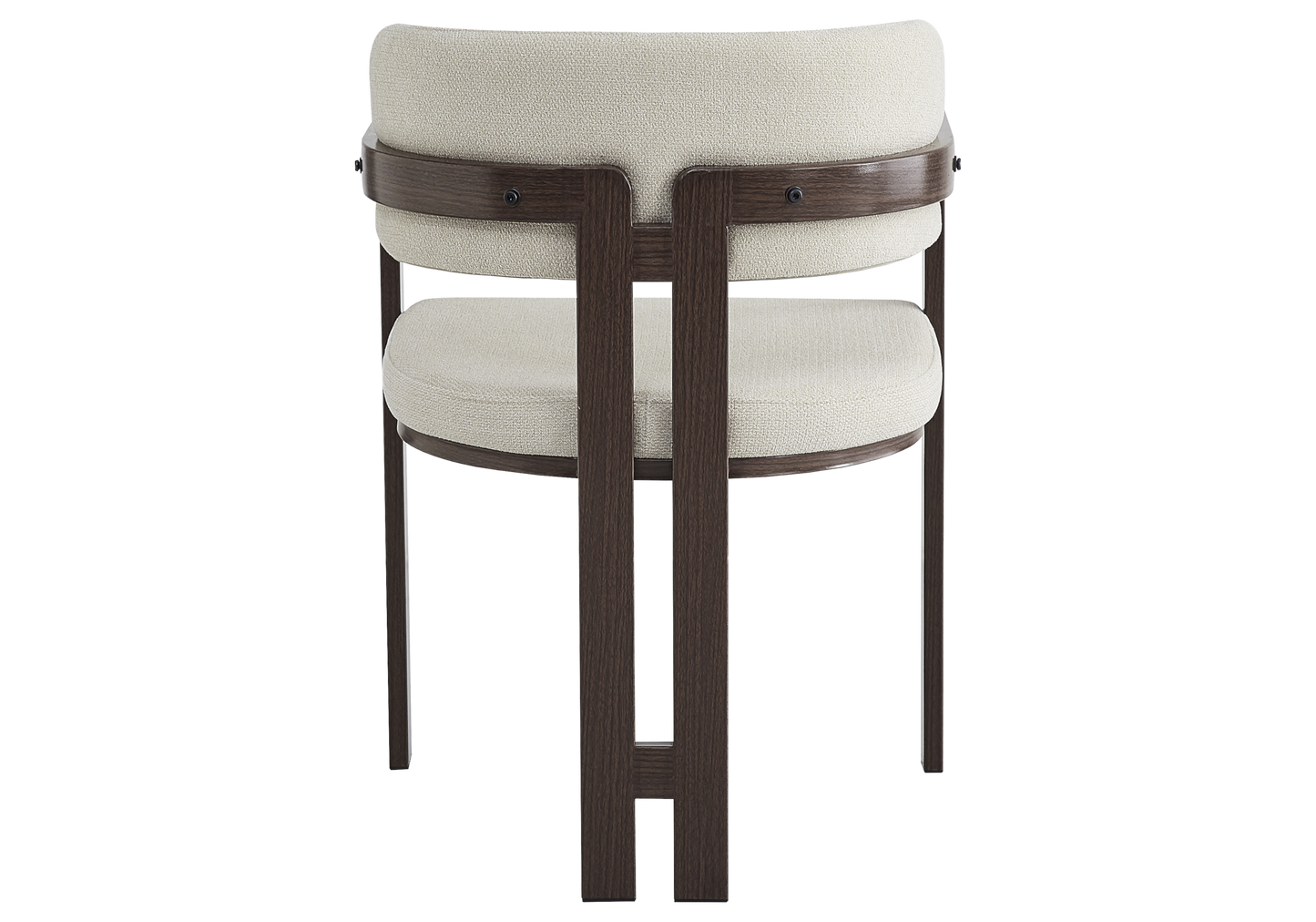 Fauteuil de table bouclé sable bois noyer – Lyra x2