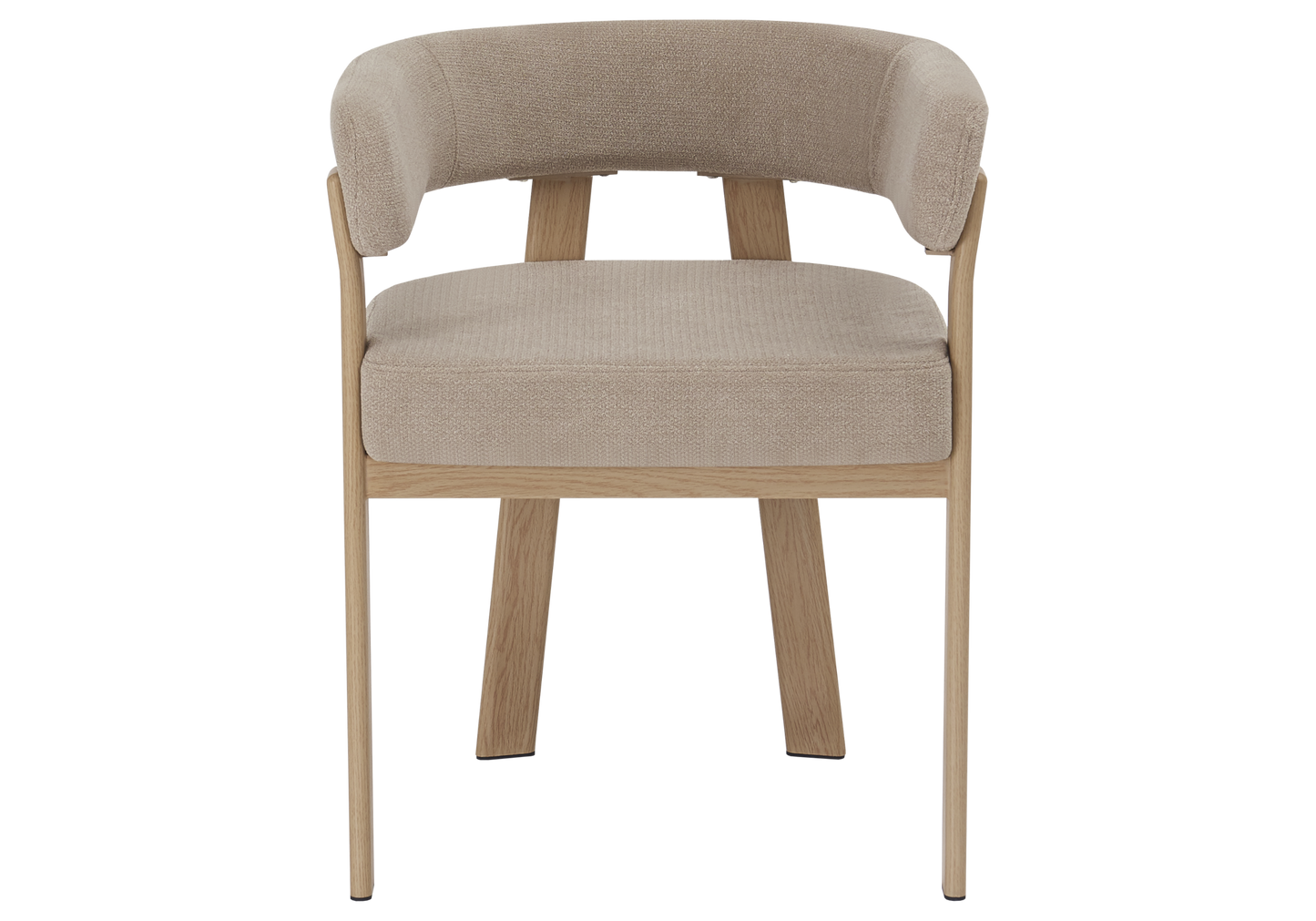 Fauteuil de table bouclé taupe chêne – Mura x4