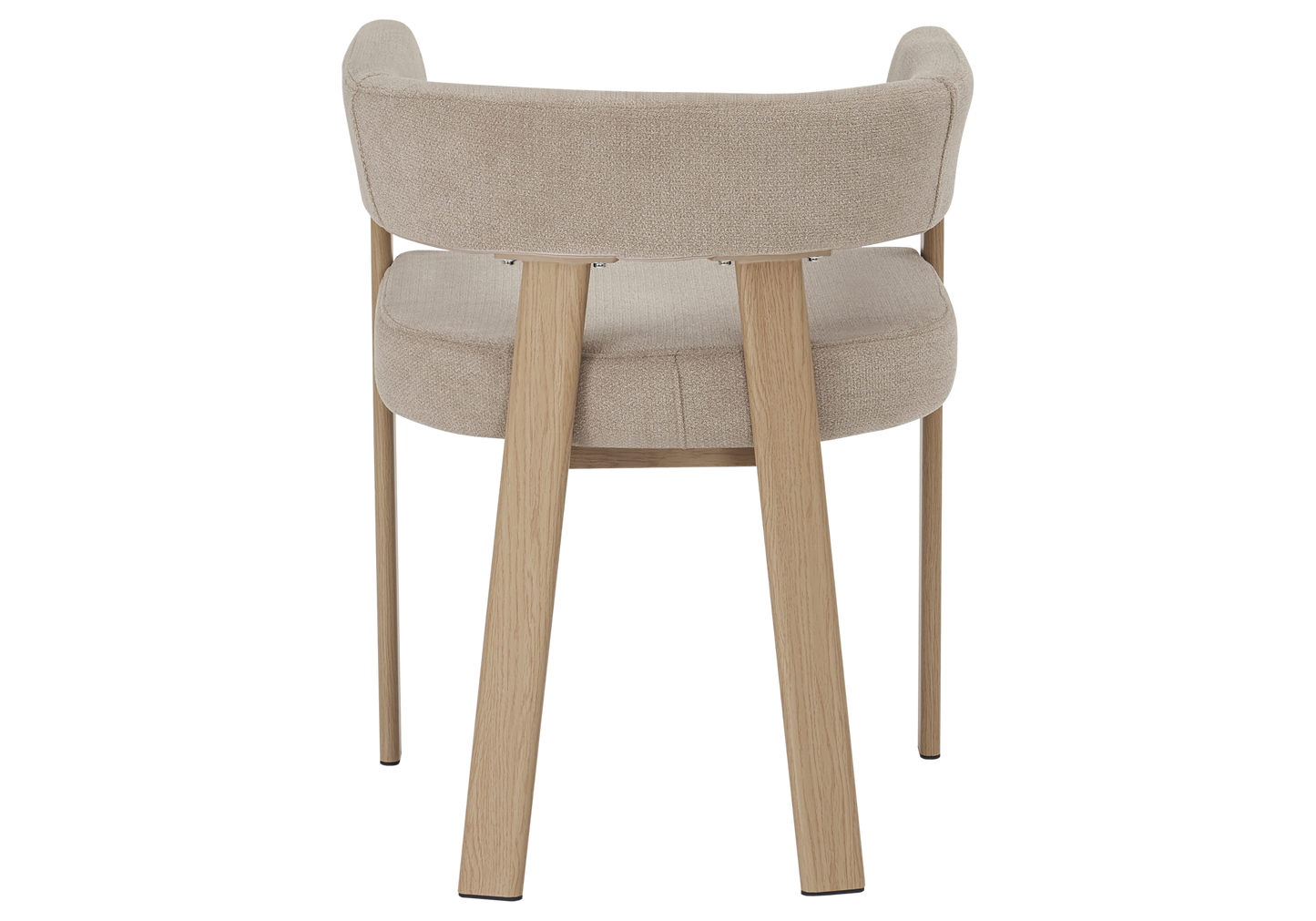Fauteuil de table bouclé taupe chêne – Mura x4