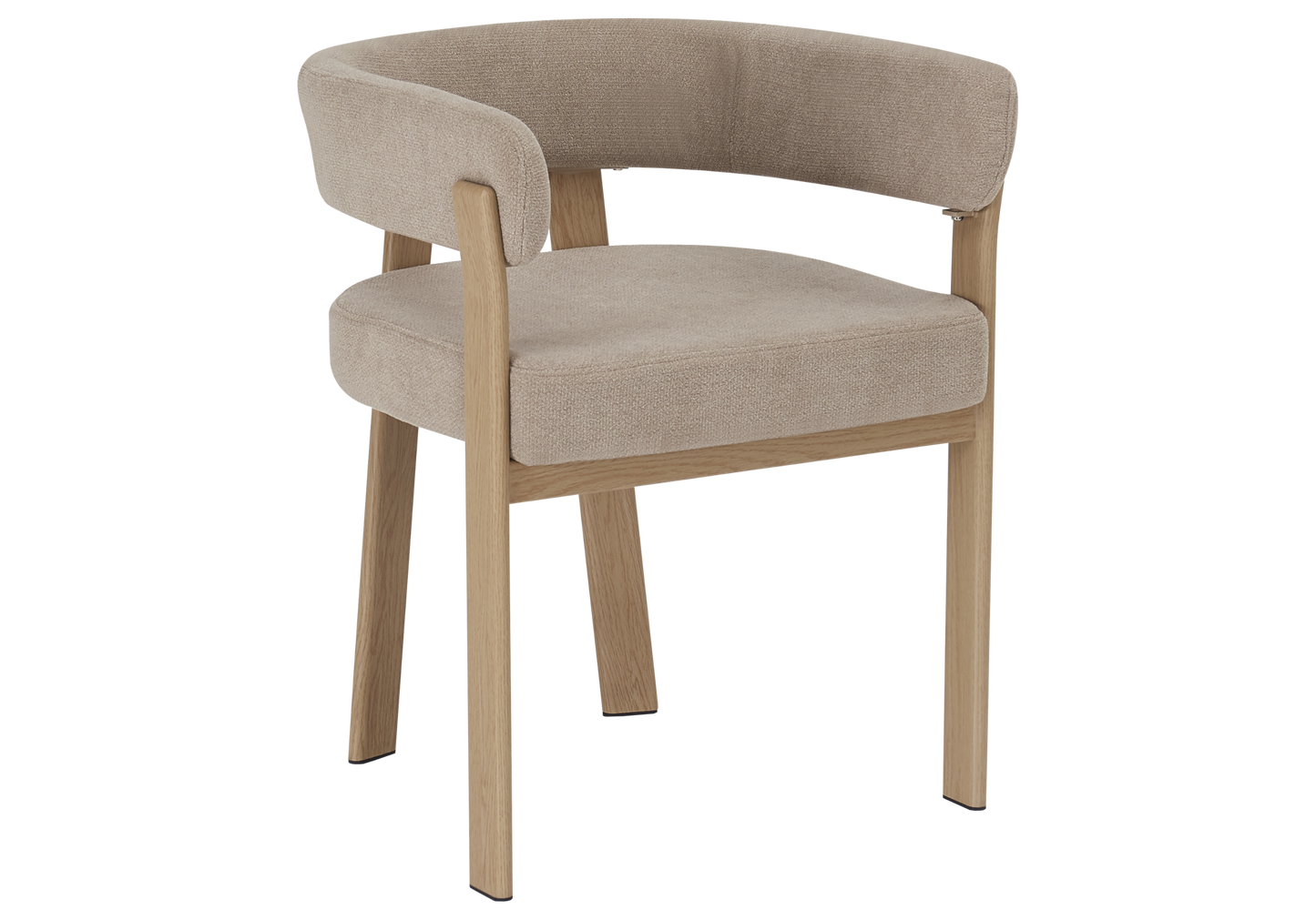 Fauteuil de table bouclé taupe chêne – Mura x4