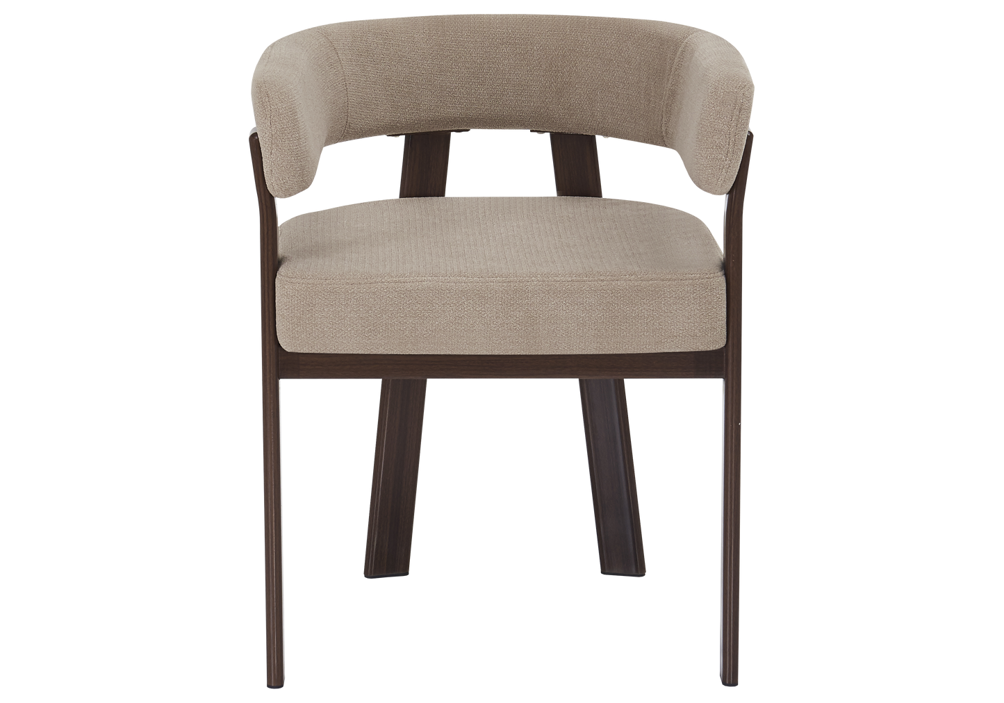 Fauteuil de table bouclé taupe noyer – Mura x4