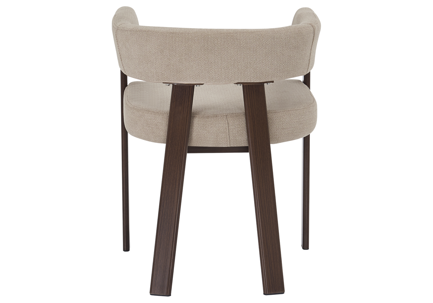 Fauteuil de table bouclé taupe noyer – Mura x4