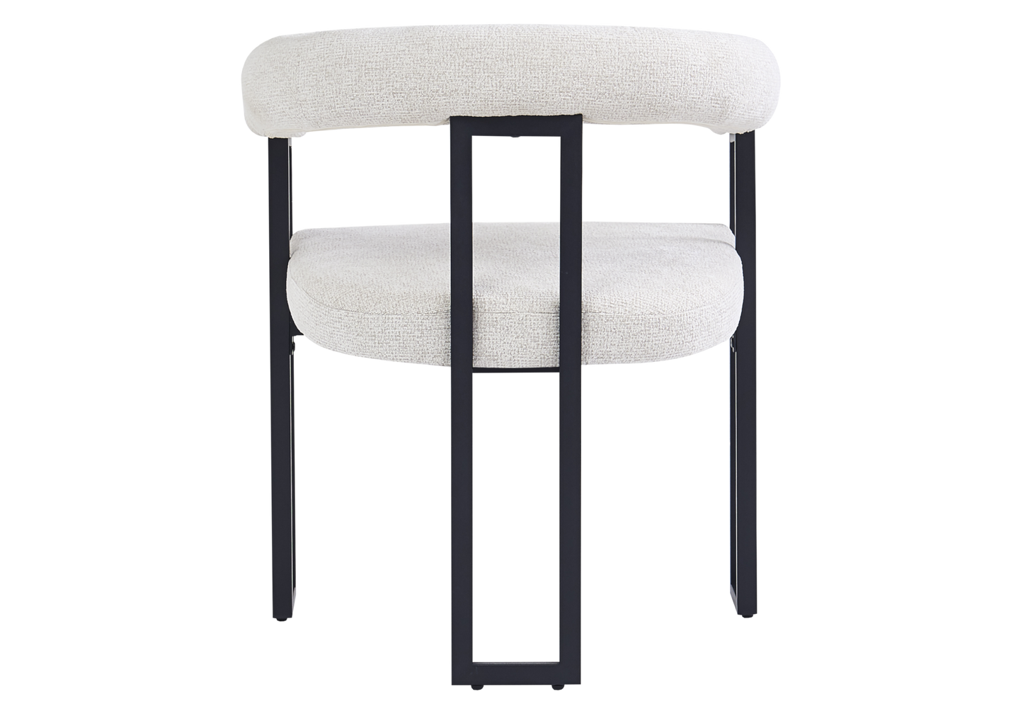 Fauteuil de table tissu chiné crème pieds noirs - Soho x4