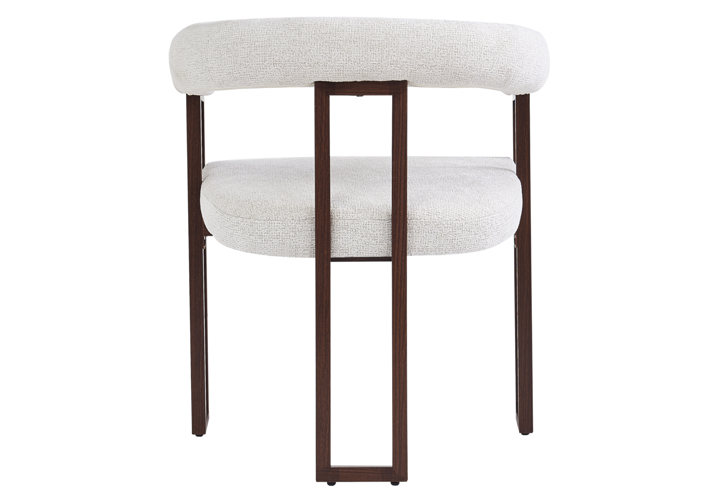 Fauteuil de table tissu chiné écru pieds noyer - Soho x4