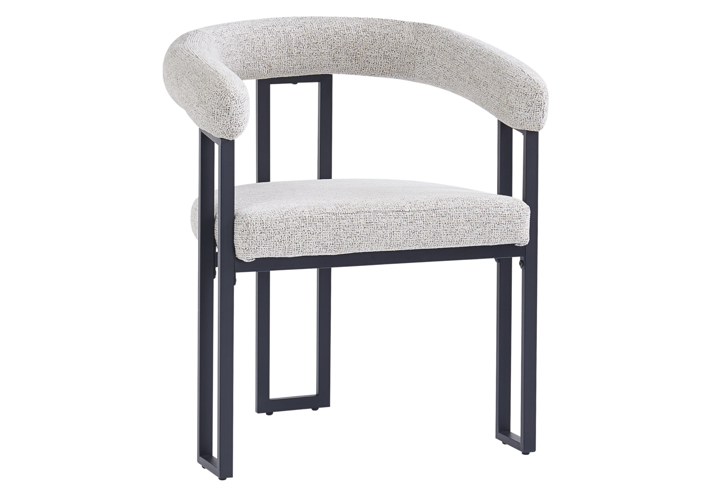Fauteuil de table tissu taupe pieds noirs - Soho x4